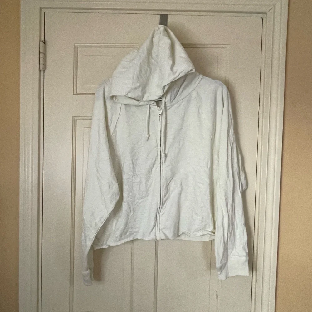 Victoria's Secret PINK summer lounge 100% cotton zip-up hoodie  Size XL Ivory - Picture 7 of 9